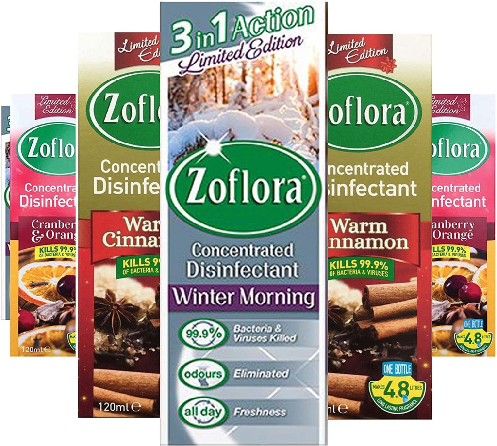 6X Zoflora Antibacterial Concentrated Disinfectant Winter Assortment